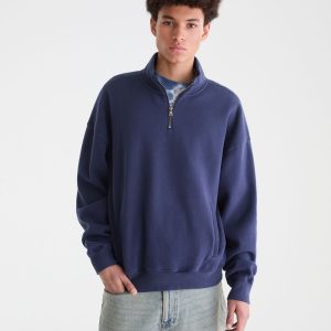 Cloud Soft Star Americana Quarter-Zip Sweatshirt - Indigo Ink