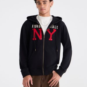 Aeropostale NY Heritage Full-Zip Hoodie - Black Fox