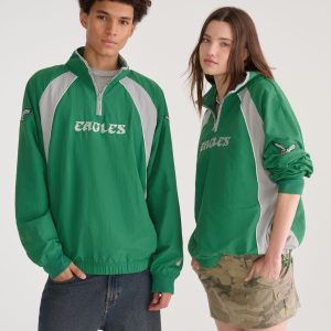Philadelphia Eagles Quarter-Zip Track Jacket - Green