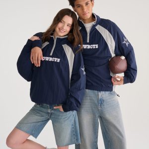 Dallas Cowboys Quarter-Zip Track Jacket - Navy