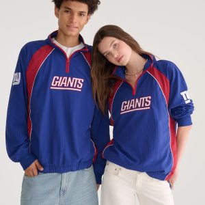 New York Giants Quarter-Zip Track Jacket - Blue