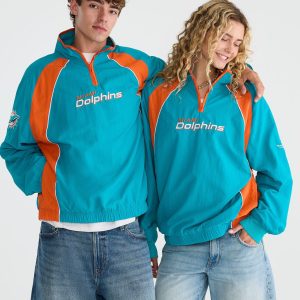 Miami Dolphins Quarter-Zip Track Jacket - Crystal Falls
