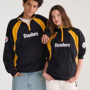 Pittsburgh Steelers Quarter-Zip Track Jacket - Black
