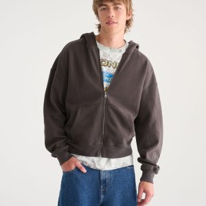 Cloud Soft Boxy Full-Zip Hoodie - Antique Tin