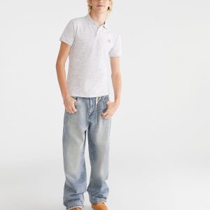 A87NY Stretch Piqué Polo - Bleach