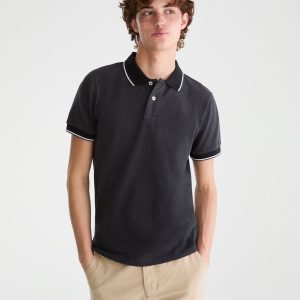 Contrast Tipped Piqué Polo - Black Fox