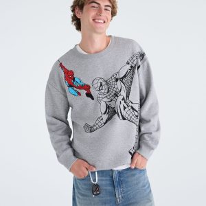 Marvel | Aéropostale Spider-Man Web Slinger Crew Sweatshirt - Grey