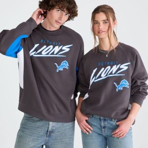 Detroit Lions Colorblock Crew Sweatshirt - Slate Gray