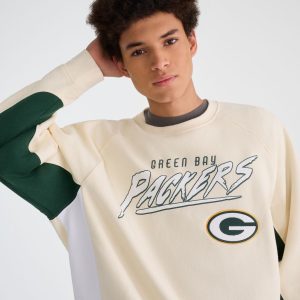 Green Bay Packers Colorblock Crew Sweatshirt - Cream