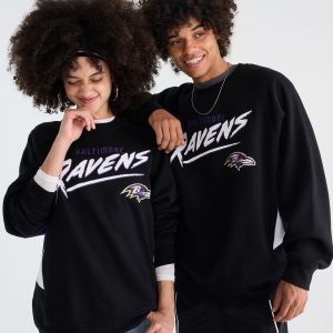 Baltimore Ravens Colorblock Crew Sweatshirt - Black