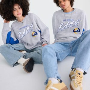 Los Angeles Rams Colorblock Crew Sweatshirt - Light Heather Grey