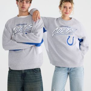 Indianapolis Colts Colorblock Crew Sweatshirt - Light Heather Grey