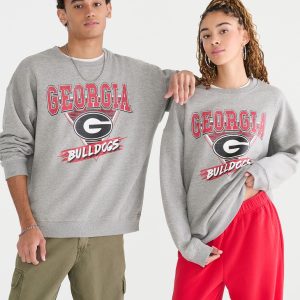 Georgia Bulldogs Crew Sweatshirt - Light Heather Grey
