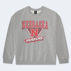 Nebraska Cornhuskers Crew Sweatshirt - Light Heather Grey