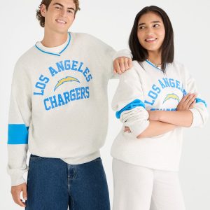 Los Angeles Chargers V-Neck Sweatshirt - Light Heather Grey