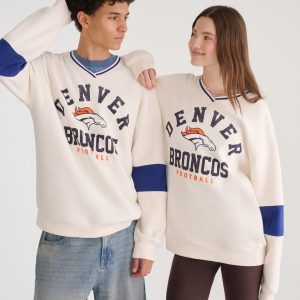 Denver Broncos V-Neck Sweatshirt - Cream