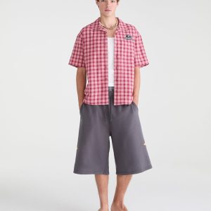 Quiksilver Logo Microplaid Camp Shirt - Friar Brown