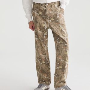 Forest Camo Baggy Carpenter Pants - Frosted Almond