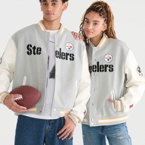 Pittsburgh Steelers Bomber Jacket - Grey