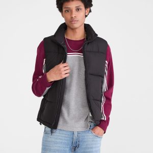 Heavyweight Quilted Puffer Vest - Black Fox