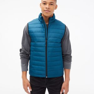 Quilted Puffer Vest - Aruba Teal