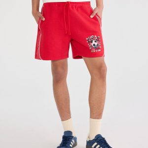 USA Soccer Fleece Shorts - Red