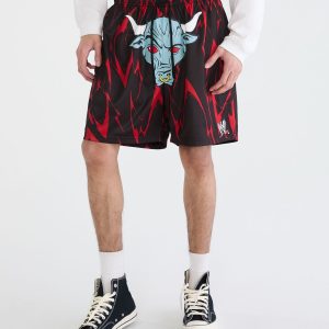 WWE The Rock Bull Logo Mesh Shorts - Black