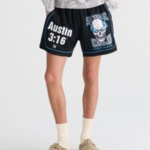 WWE Stone Cold Steve Austin Mesh Shorts - Black