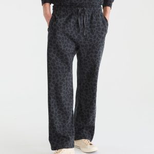 Cloud Soft Leopard Print Baggy Sweatpants - Magnet