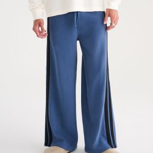 Cloud Soft Striped Super Baggy Sweatpants - Dark Denim