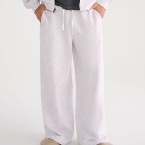 Cloud Soft Snow Leopard Print Super Baggy Sweatpants - Garland