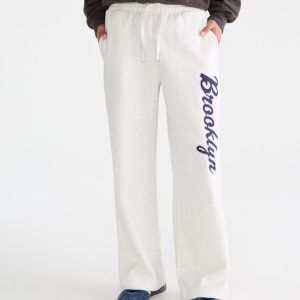 Cloud Soft Brooklyn Graphic Bootcut Sweatpants - Lightest Heather Grey