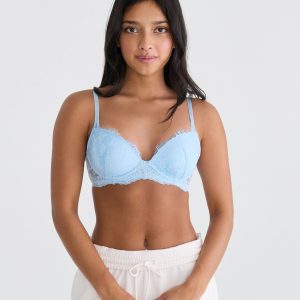 Lace Push-Up Bra - Blue Haze