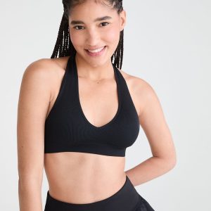 Seamless Halter Bralette - Black Fox