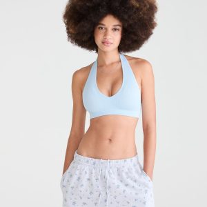 Seamless Halter Bralette - Blue Haze