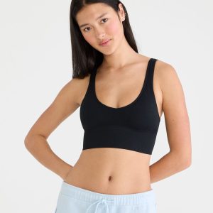 Seamless Scoop Long-Line Bralette - Black Fox