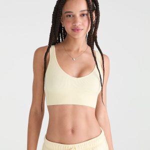 Seamless Scoop Long-Line Bralette - Gold Tensel