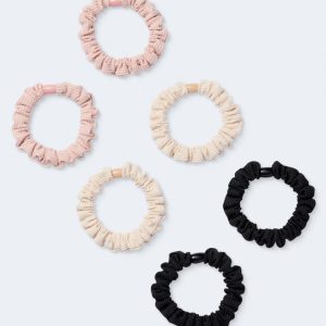 Neutral Rib Scrunchie 6-Pack - Multi