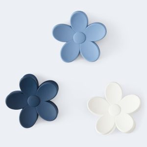 Blue Flower Claw Hair Clip 3-Pack