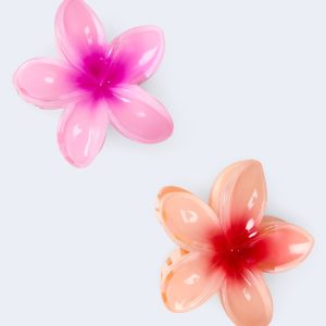 Tropical Flower Claw Hair Clip 2-Pack - Multi