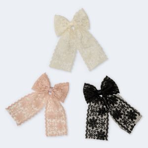 Lace Bow Hair Clip 3-Pack - Multi