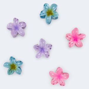 Mini Tropical Flower Claw Hair Clip 6-Pack - Multi