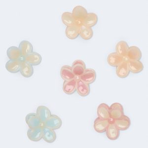 Mini Outlined Flower Claw Hair Clip 6-Pack - Multi
