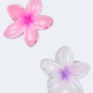 Tropical Flower Claw Hair Clip 2-Pack - Yellow