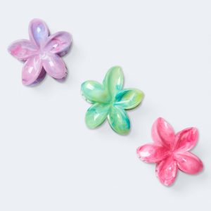 Tropical Flower Claw Hair Clip 3-Pack - Multi