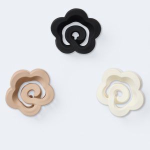 Neutral Matte Floral Claw Hair Clip 3-Pack - Multi