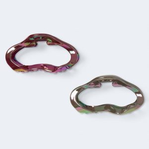 Iridescent Oval Claw Hair Clip 2-Pack - Multi