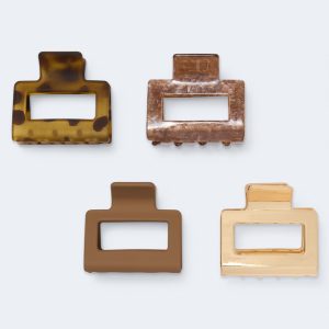 Neutral Square Claw Hair Clip 4-Pack - Multi