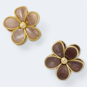 Outlined Flower Claw Hair Clip 2-Pack - Multi