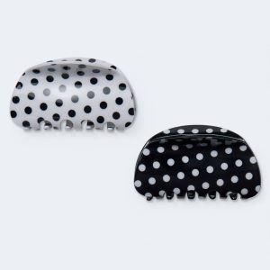 Polka Dot Claw Hair Clip 2-Pack - Multi